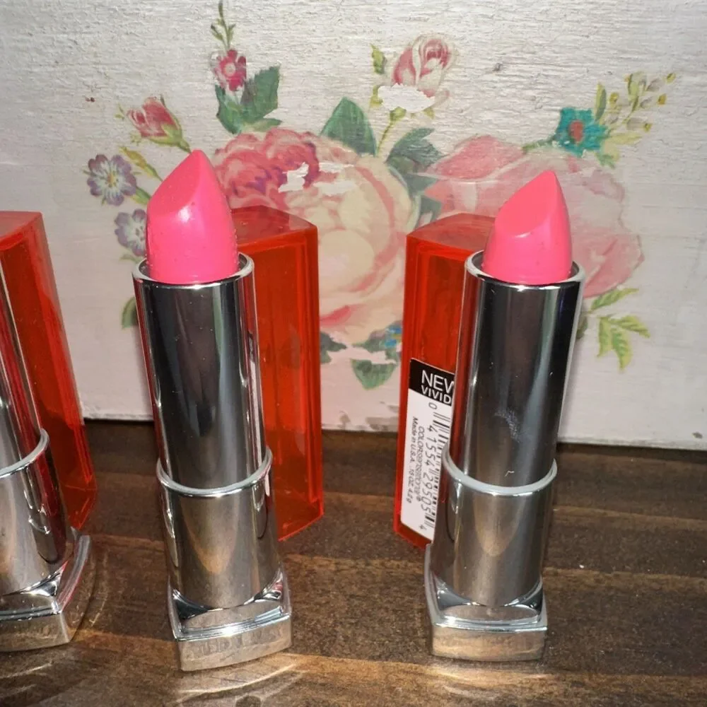 3x Maybelline Color Sensational Vivid Lipstick 865 Fuchsia Flash Satin Finish